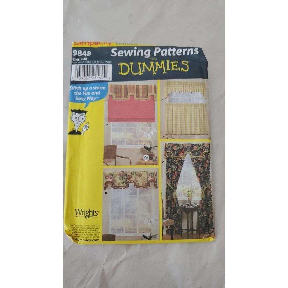Simplicity 9848 Window Treatments Valance Sewing Pattern One Size Uncut
